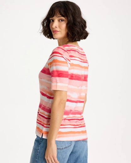 Chico's Grotto Mist Pima Elbow Sleeve Tee