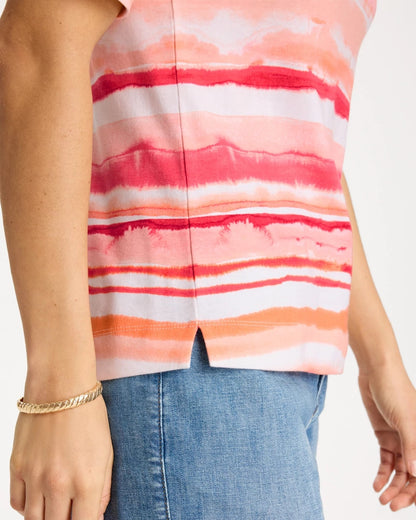 Chico's Grotto Mist Pima Elbow Sleeve Tee