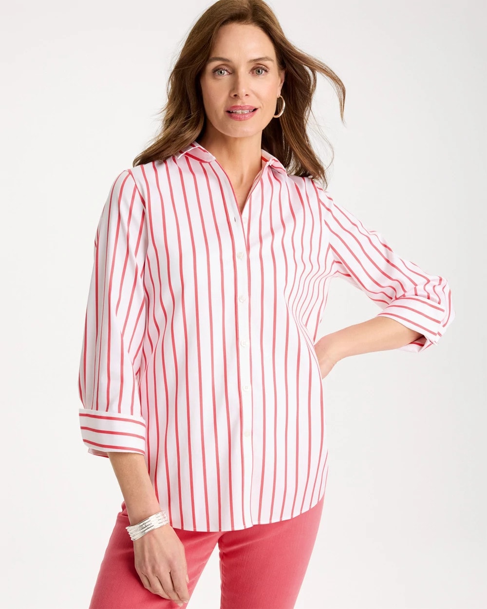 Chico's No Iron™ Stretch Striped Shirt