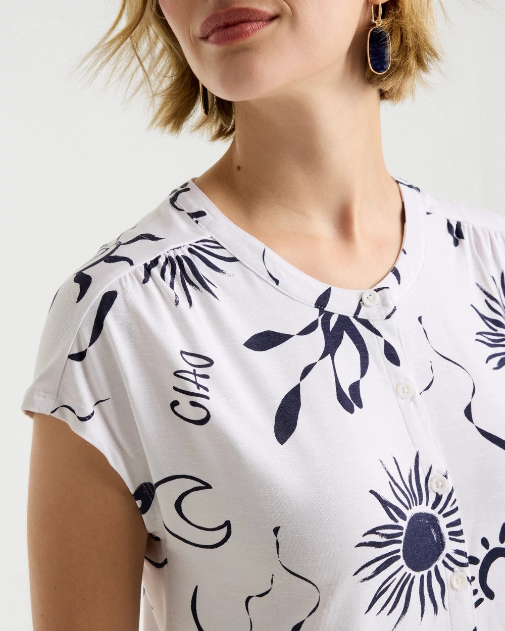 Chico's La Playa Refined Button Tee