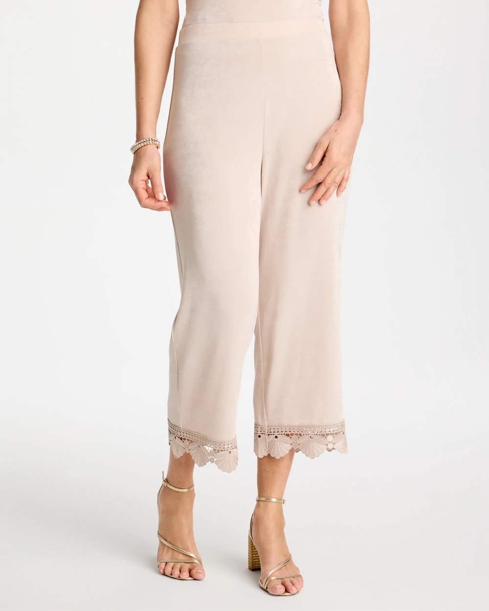 Chico's Travelers™ Lace Trim Cropped Pants