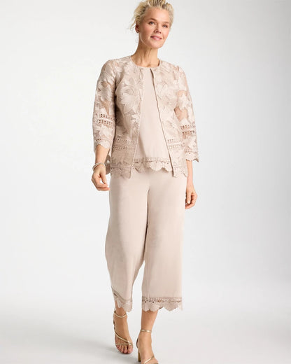 Chico's Travelers™ Lace Trim Cropped Pants