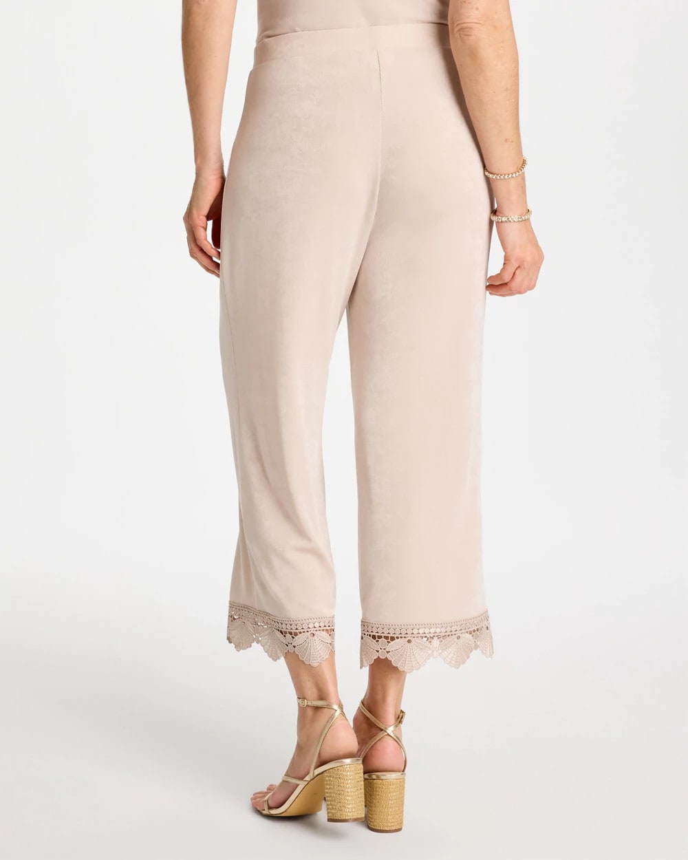 Chico's Travelers™ Lace Trim Cropped Pants