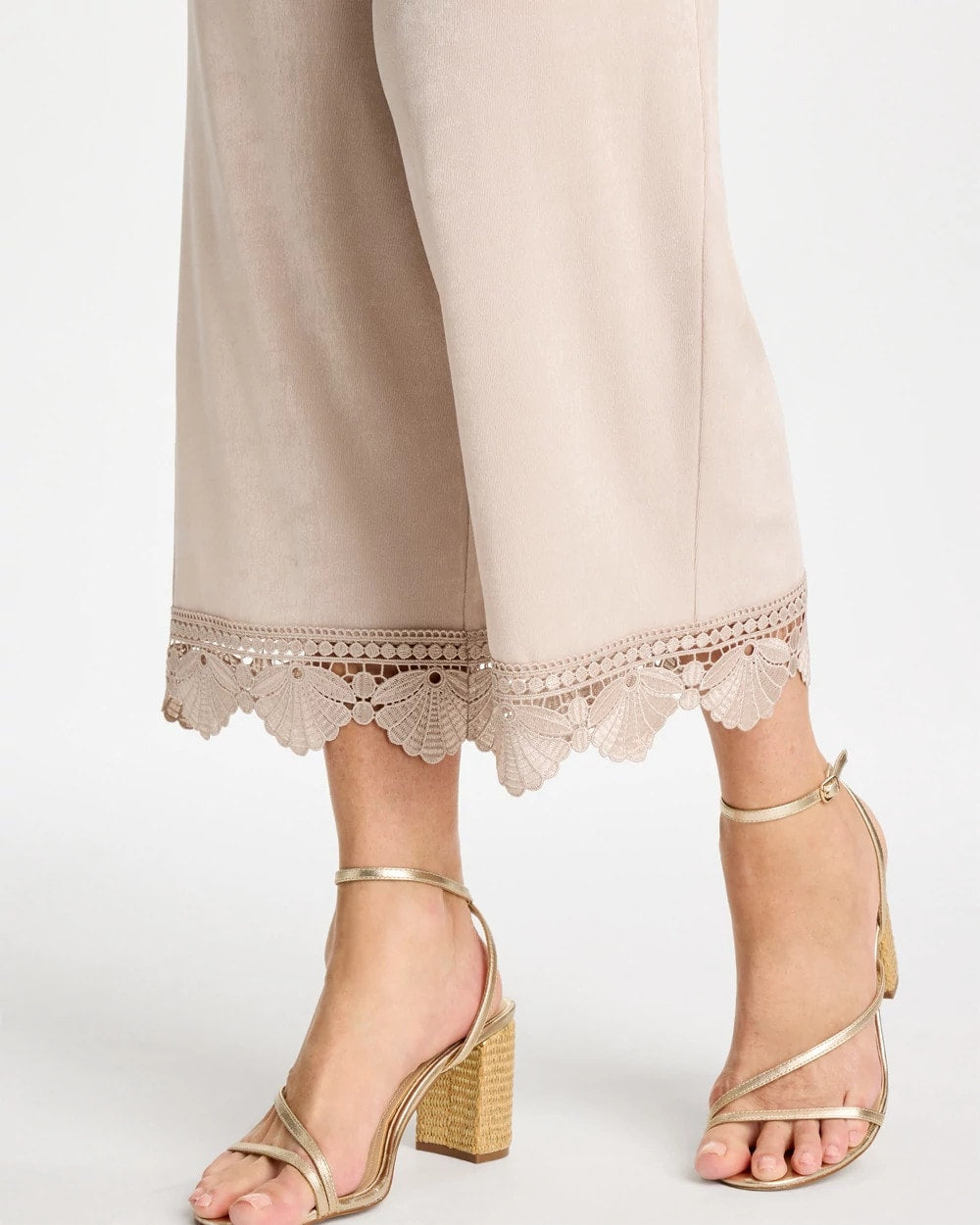 Chico's Travelers™ Lace Trim Cropped Pants