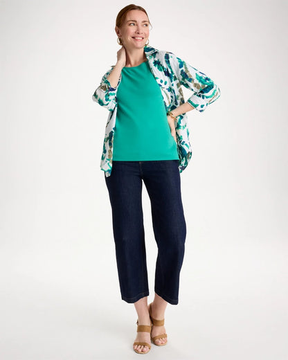 Chico's Pima Elbow Sleeve Tee