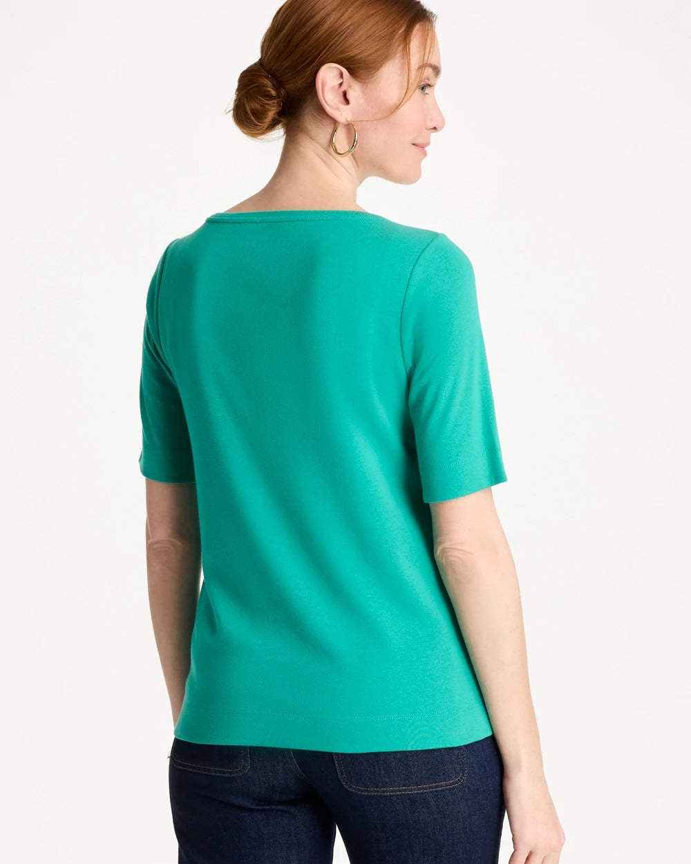 Chico's Pima Elbow Sleeve Tee