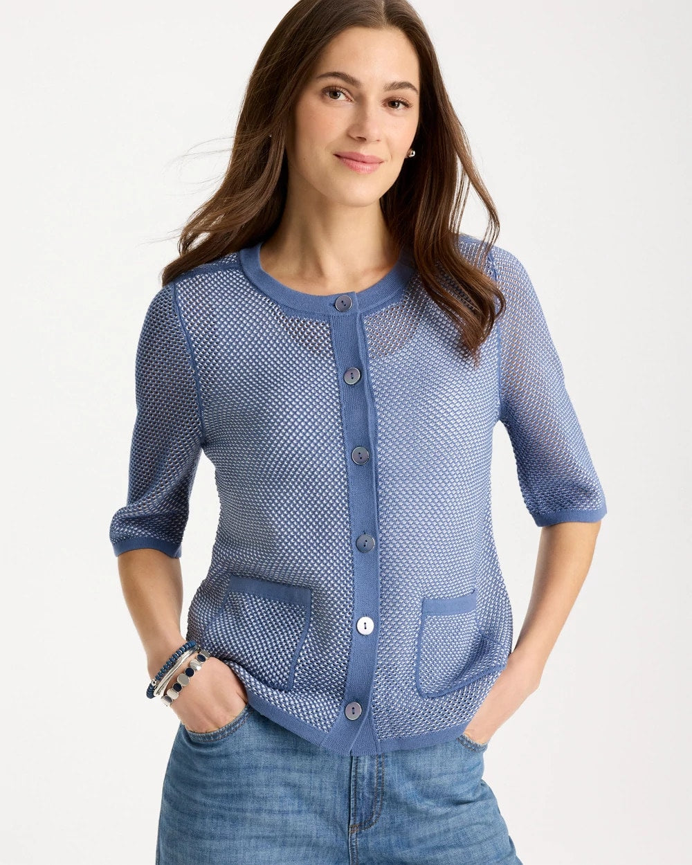 Chico's Mesh Lady Jacket Cardigan