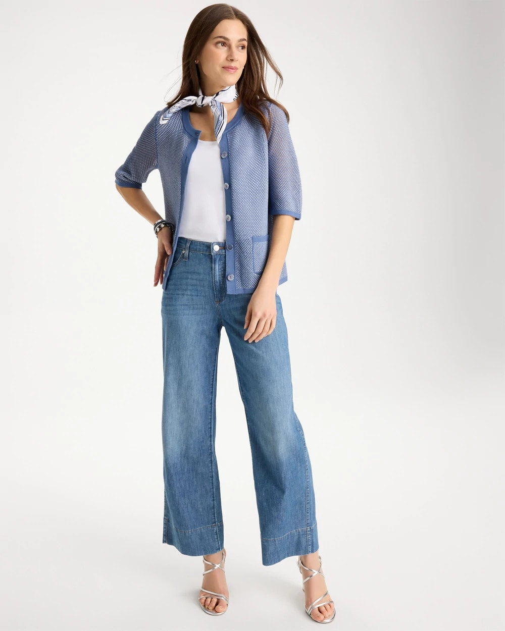 Chico's Mesh Lady Jacket Cardigan