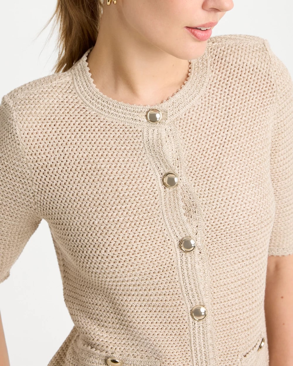Chico's Metallic Lady Jacket Cardigan