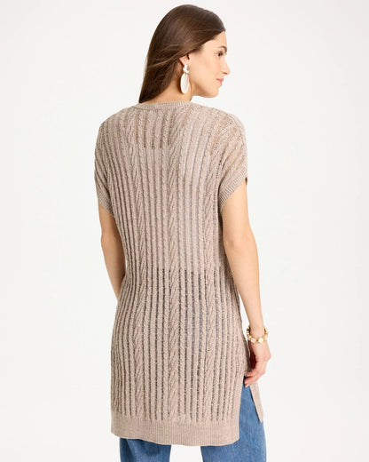 Chico's Faucet V-Neck Long Cardigan Vest