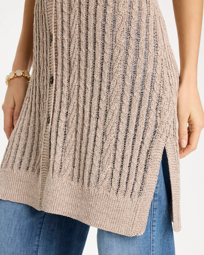 Chico's Faucet V-Neck Long Cardigan Vest