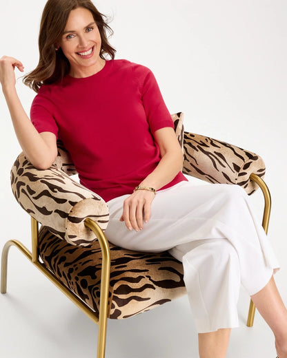 Chico's Ella Short-Sleeve Sweater
