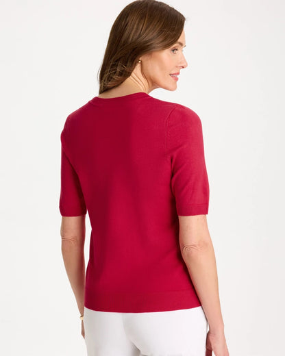 Chico's Ella Short-Sleeve Sweater