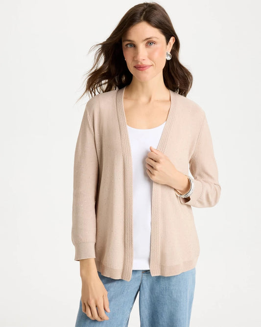 Chico's Sequined Summer Romance Cardigan