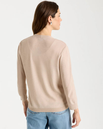 Chico's Sequined Summer Romance Cardigan