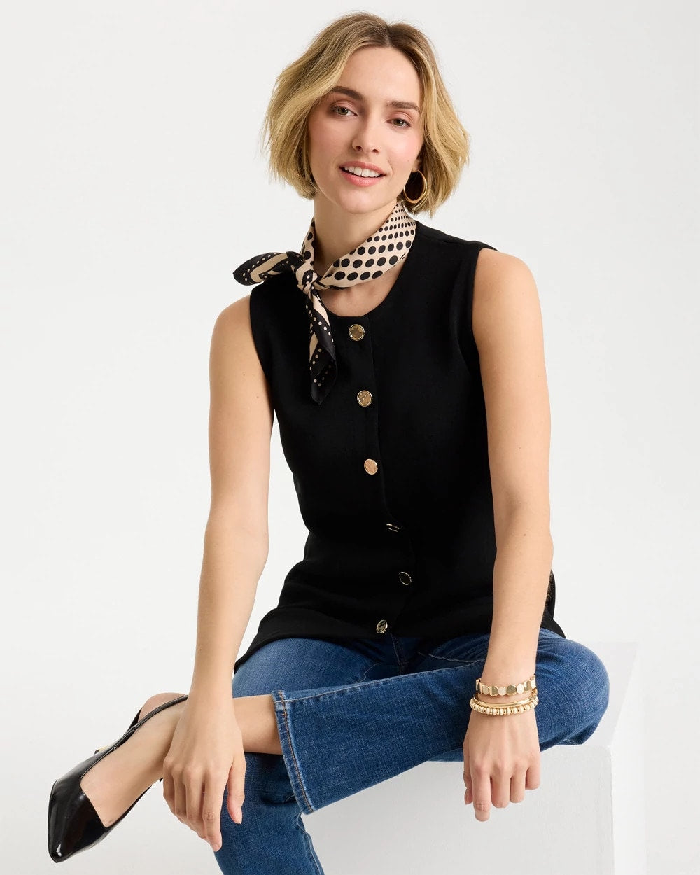 Chico's Refined Crewneck Sweater Vest