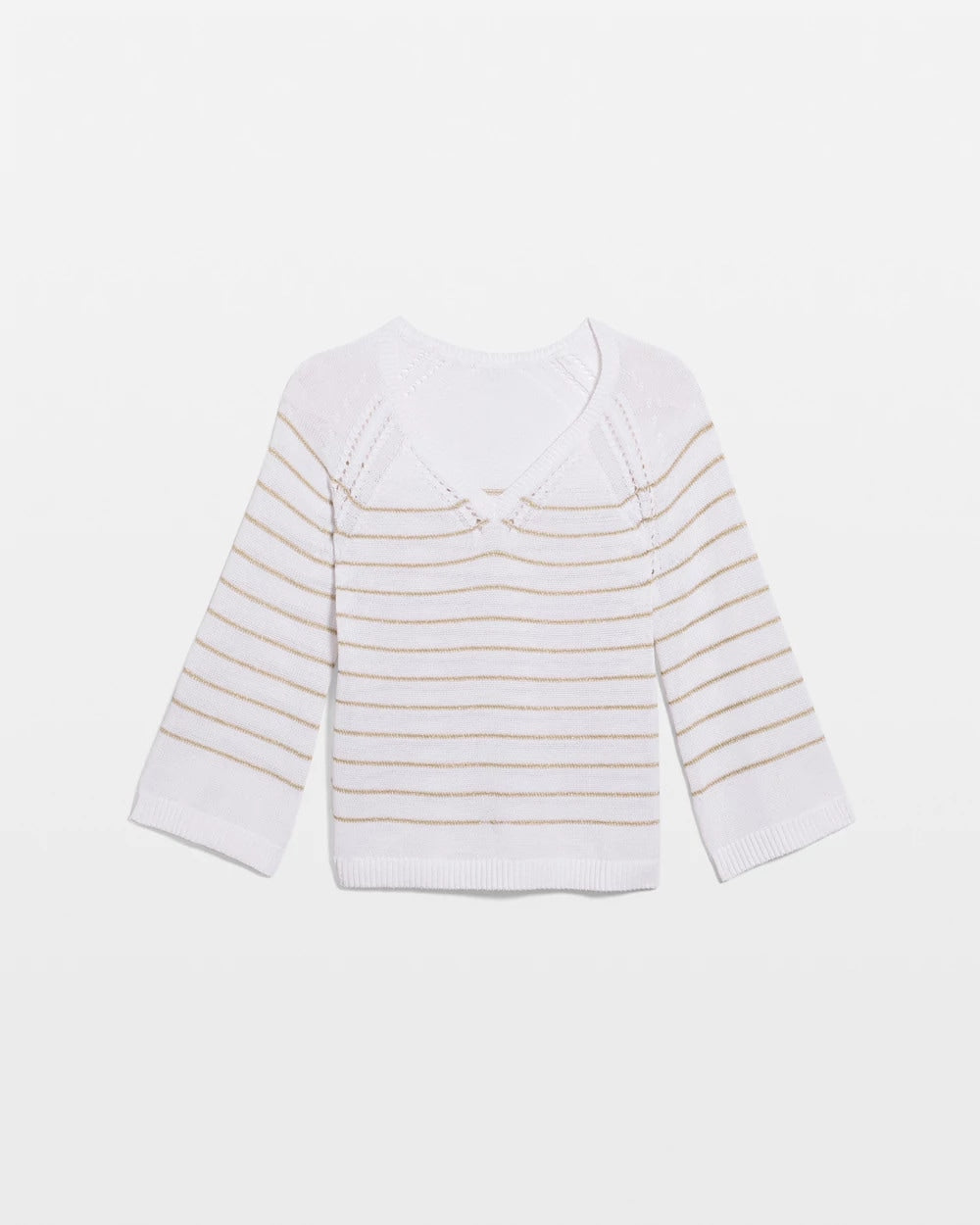 Chico's Metallic Striped Pullover Sweater
