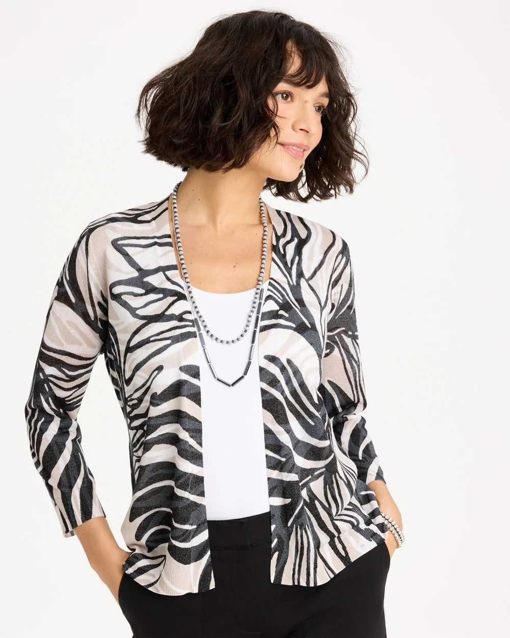 Chico's Vacay Leaf Summer Romance Cardigan