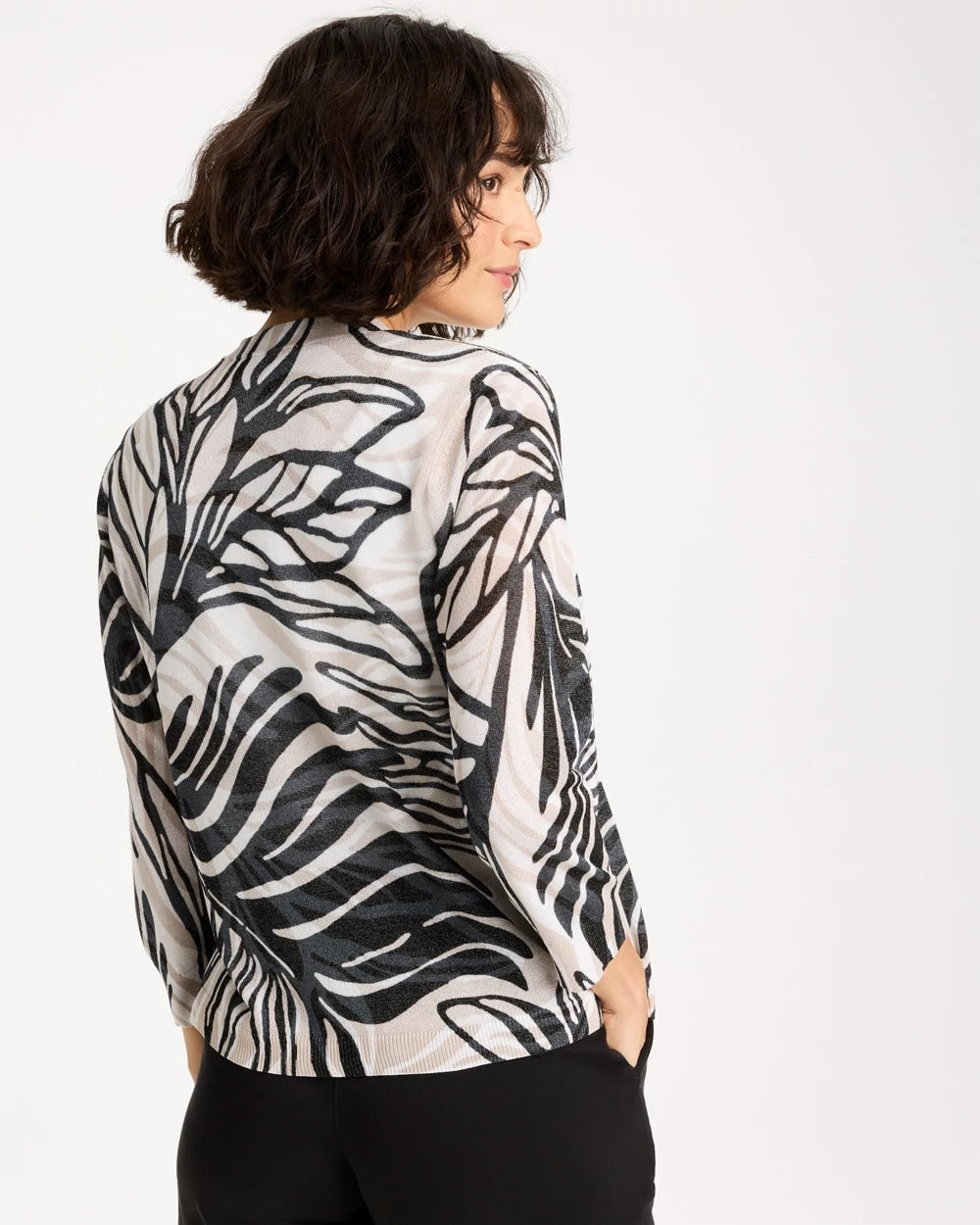 Chico's Vacay Leaf Summer Romance Cardigan