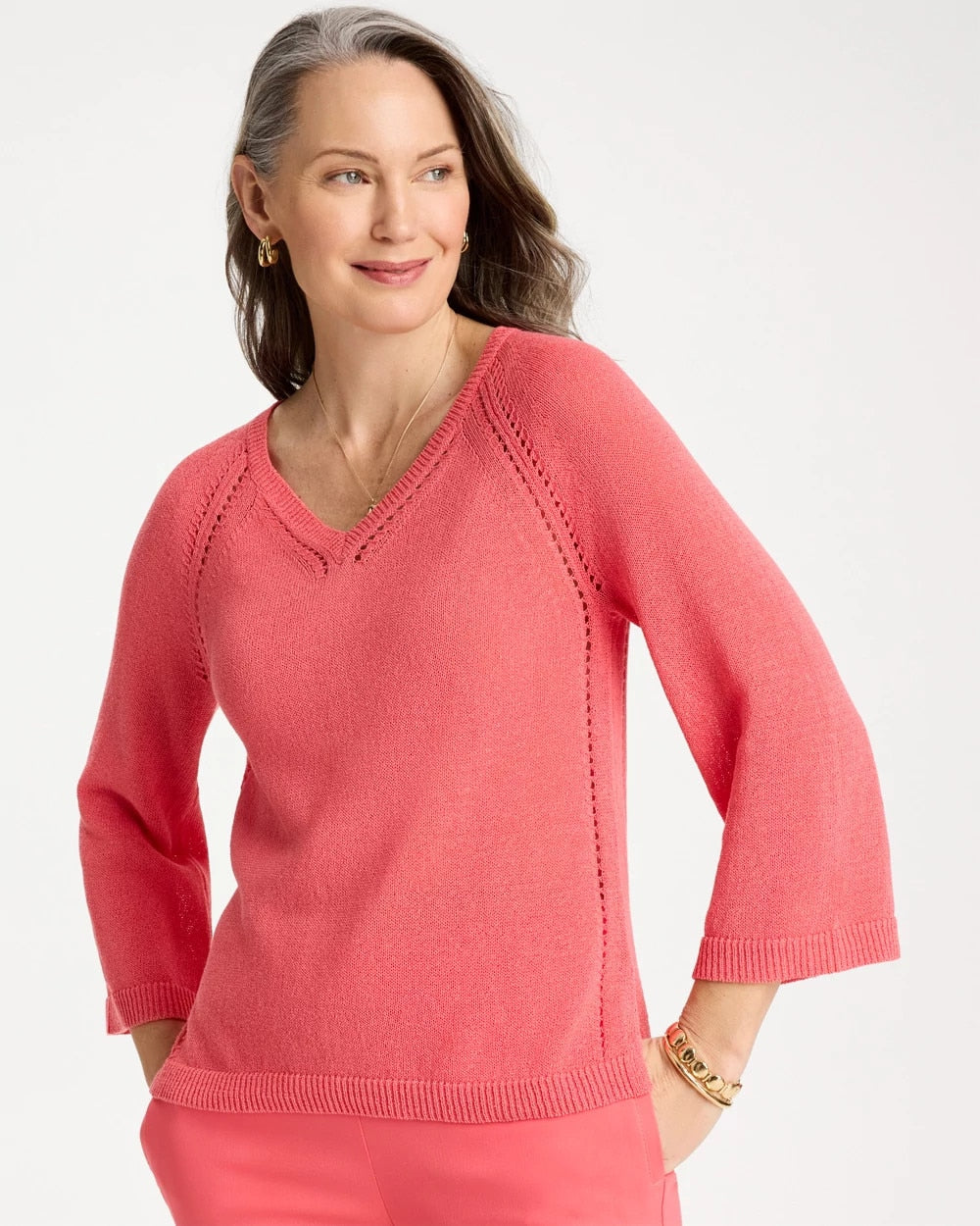 Chico's Cotton-Blend Pullover Sweater
