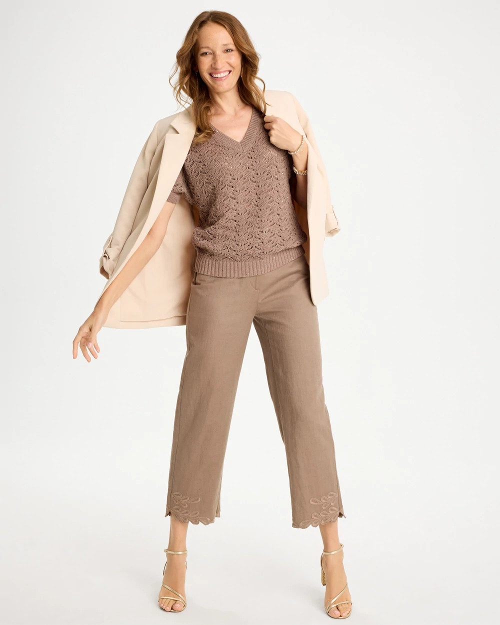 Chico's Sequin Pointelle Pullover