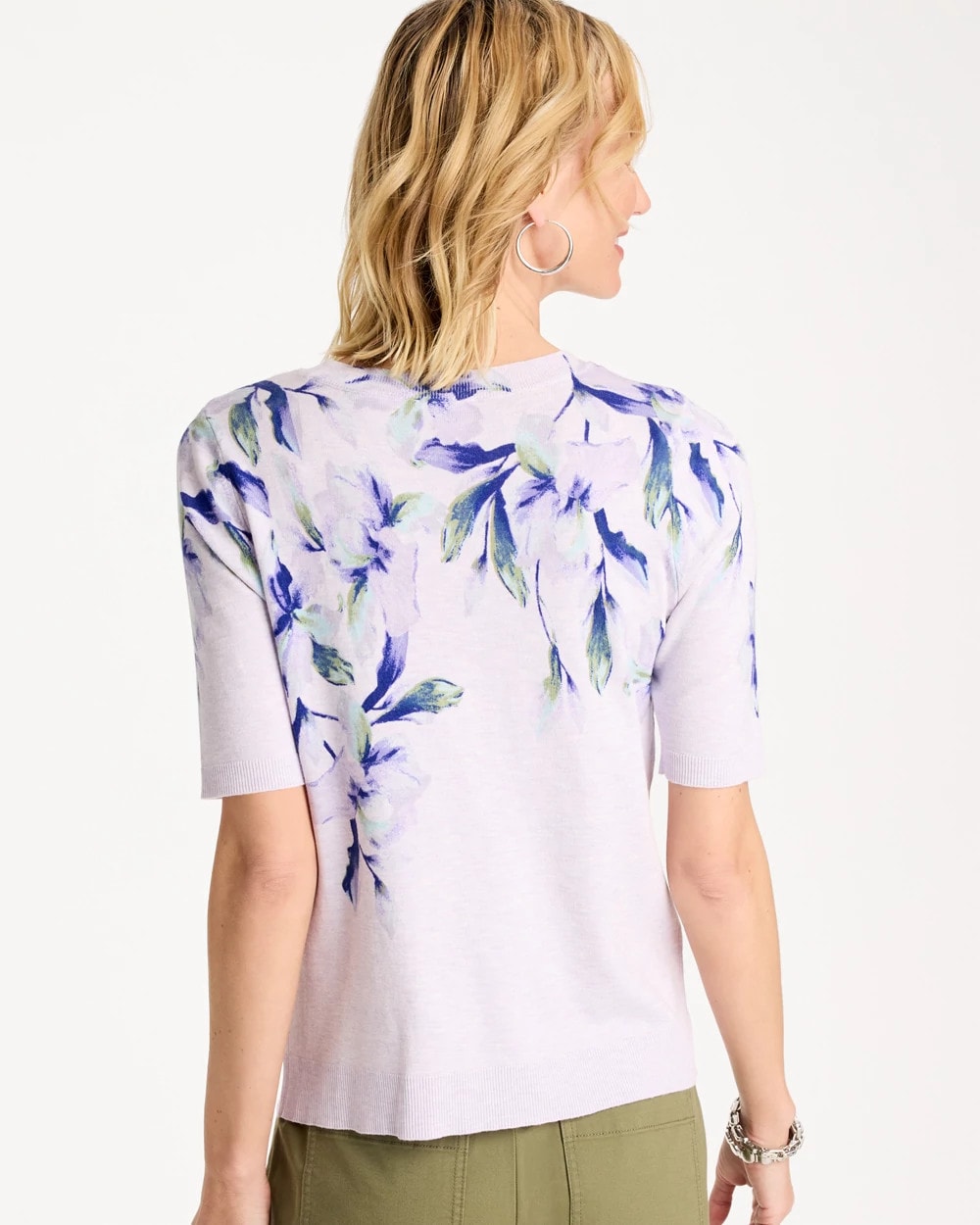 Chico's Ella Short-Sleeve Orchid Sweater