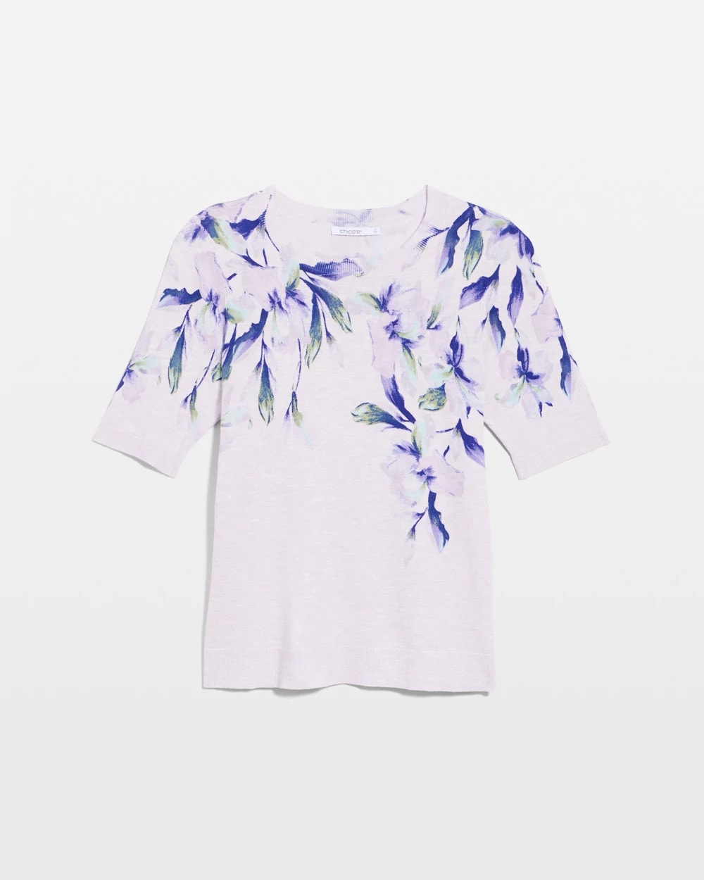 Chico's Ella Short-Sleeve Orchid Sweater