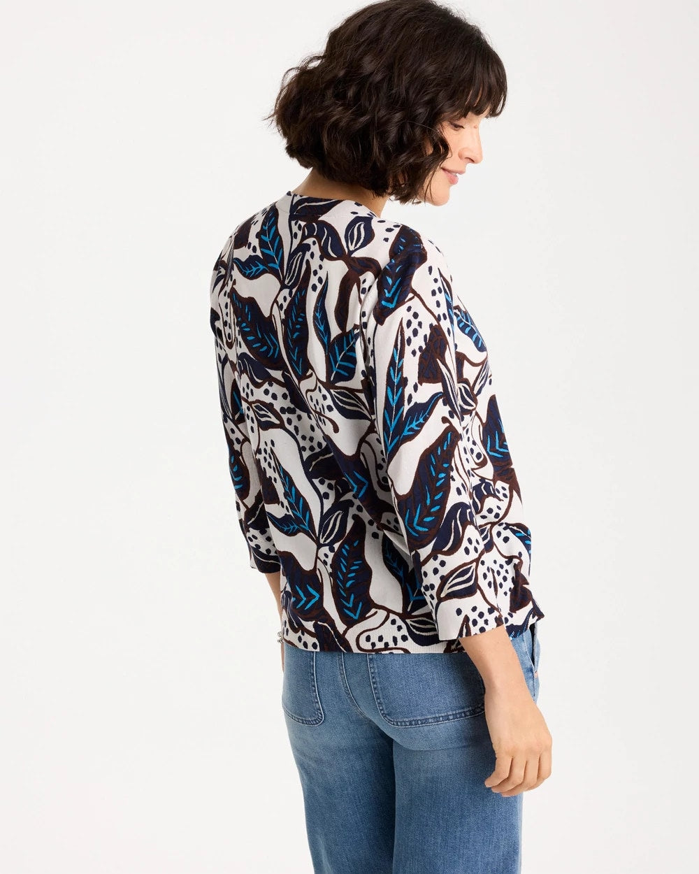 Chico's Printed Summer Romance Cardigan
