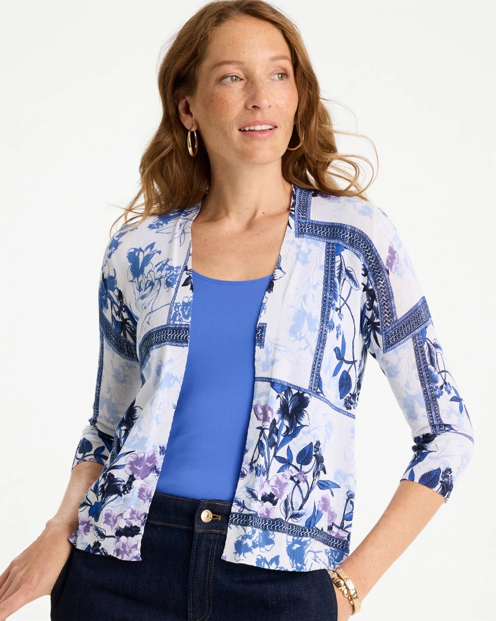 Chico's Summer Romance Botanical Cardigan
