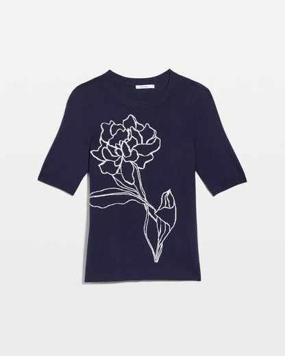 Chico's Ella Short-Sleeve Floral Sweater