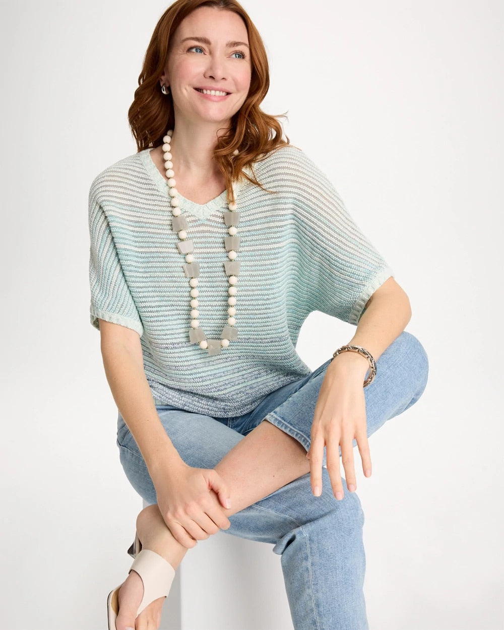 Chico's Space Dyed Pullover Sweater