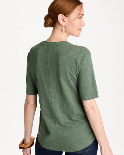 Chico's Cotton Slub V-Neck Tee