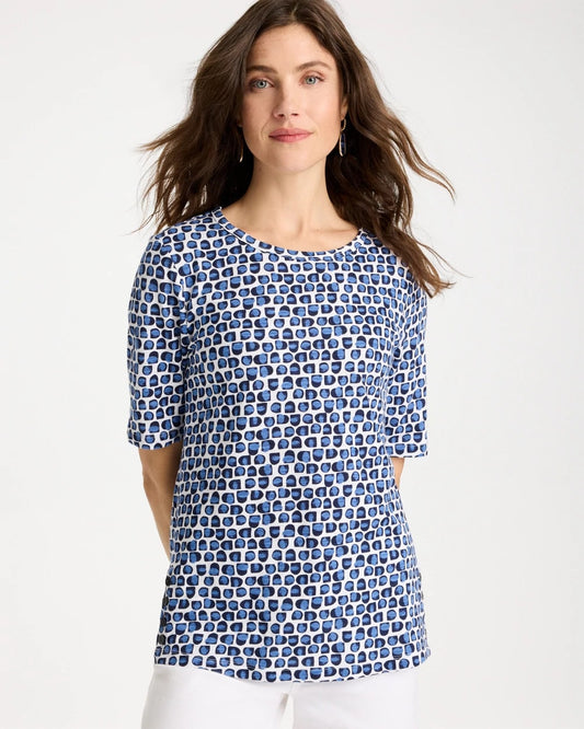 Chico's Cotton Slub Printed Tee