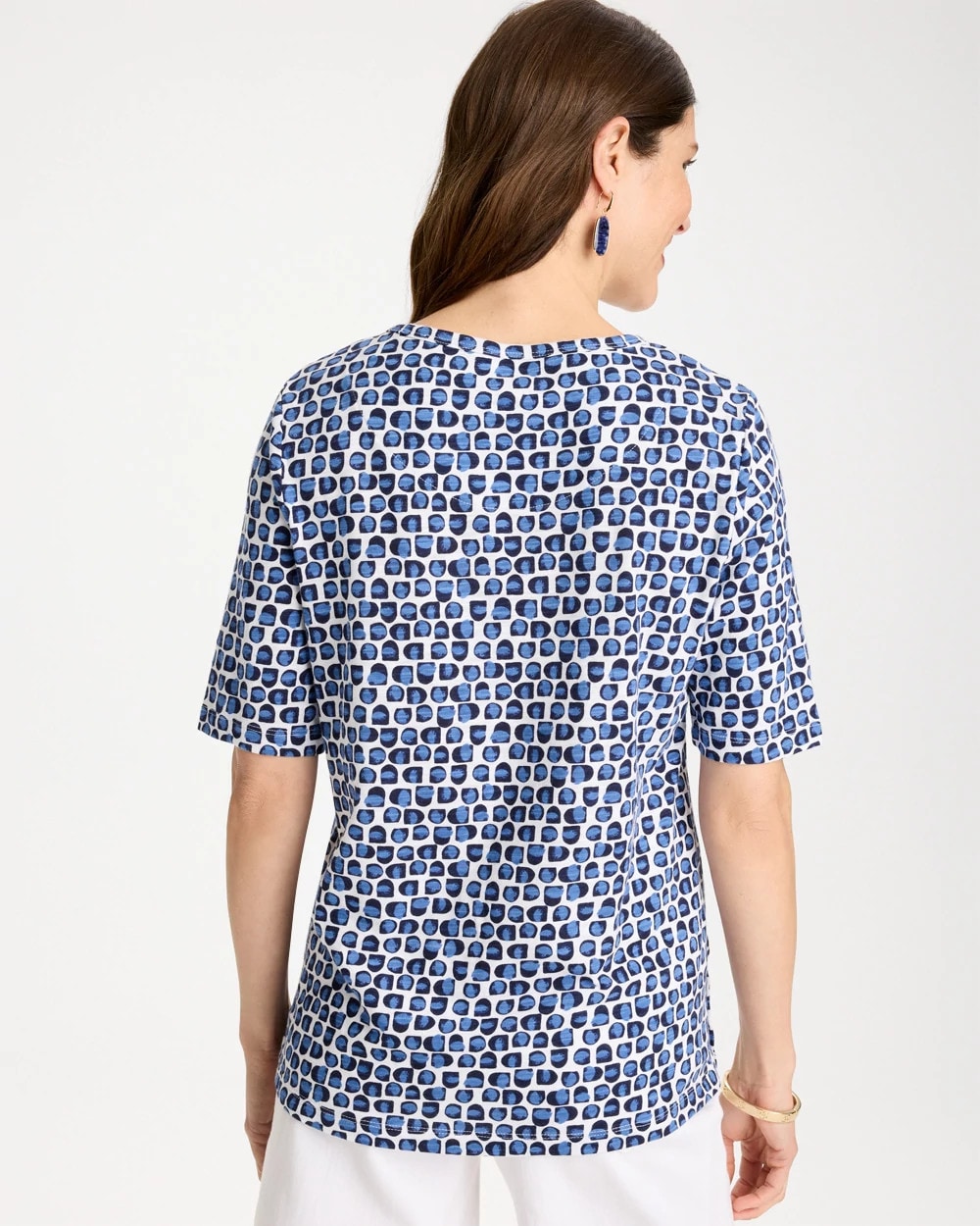 Chico's Cotton Slub Printed Tee