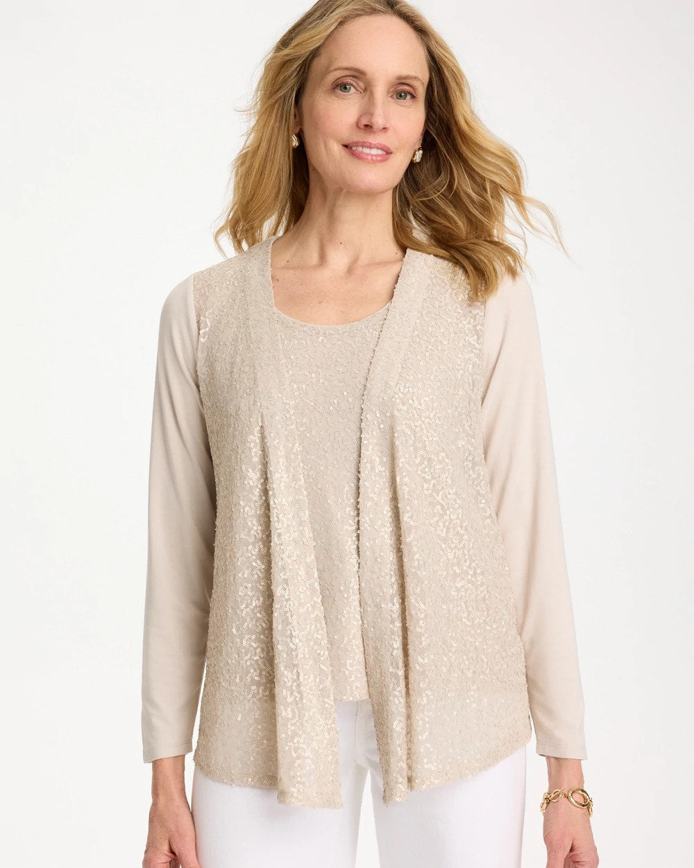 Chico's Knit Sequin Cardigan