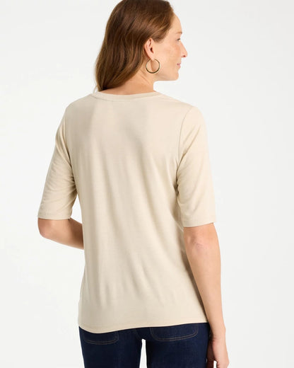 Chico's Knit Sequin Elbow Tee