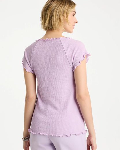 Chico's Textured Knit Lettuce Raglan Tee