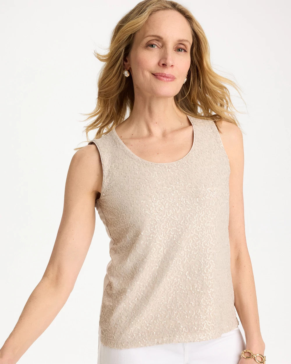 Chico's Knit Sequin Tank