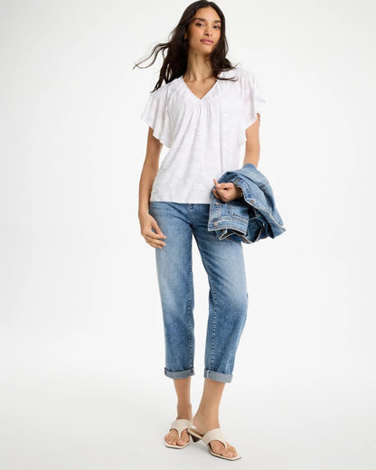 Chico's Burnout Floral Tee