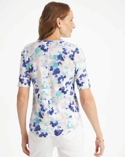 Chico's Pebbles Cotton Slub V-Neck Tee