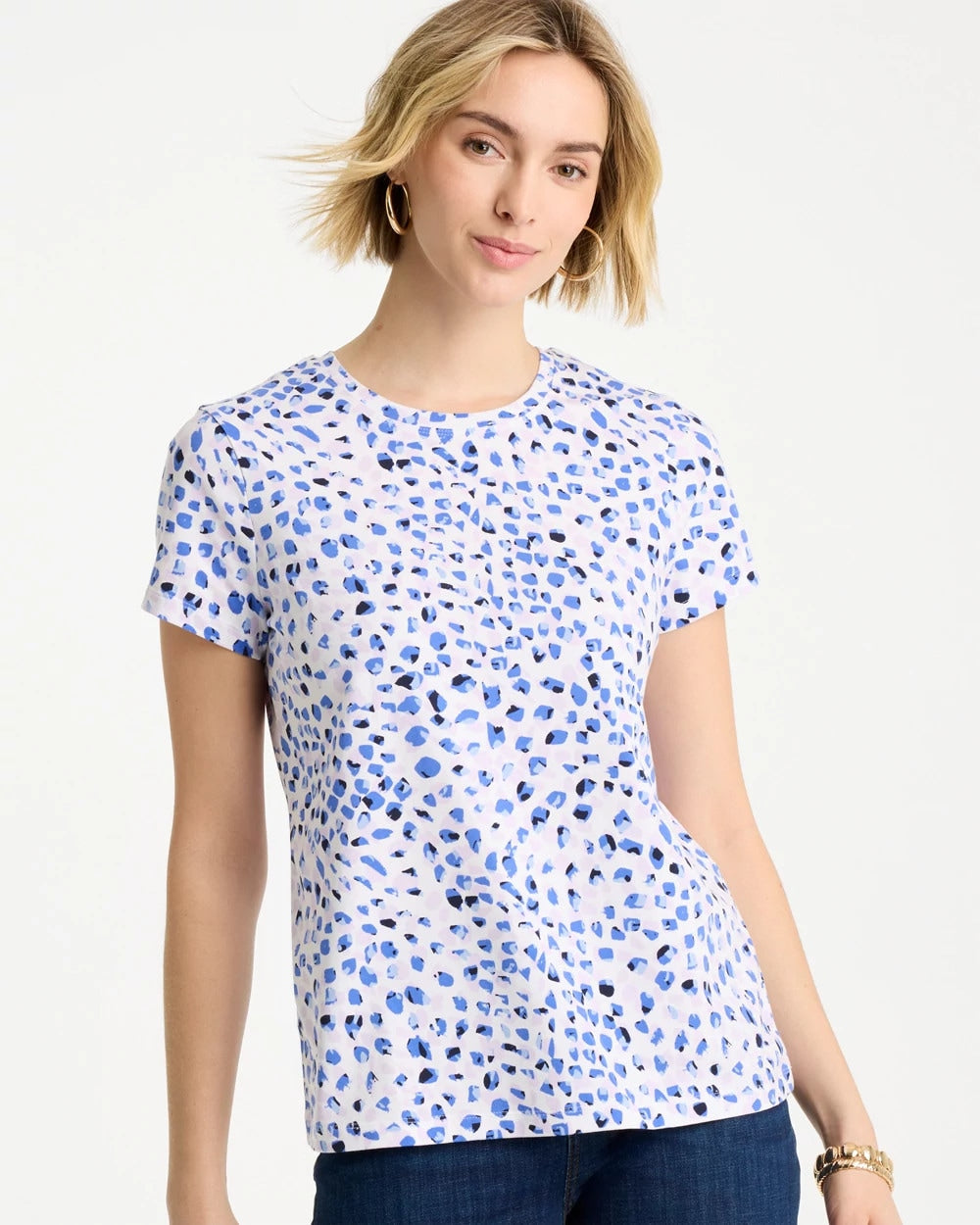 Chico's Murano Cotton Stretch Cap Sleeve Tee