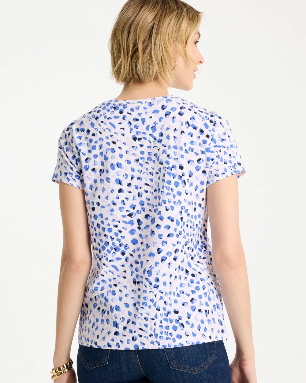 Chico's Murano Cotton Stretch Cap Sleeve Tee