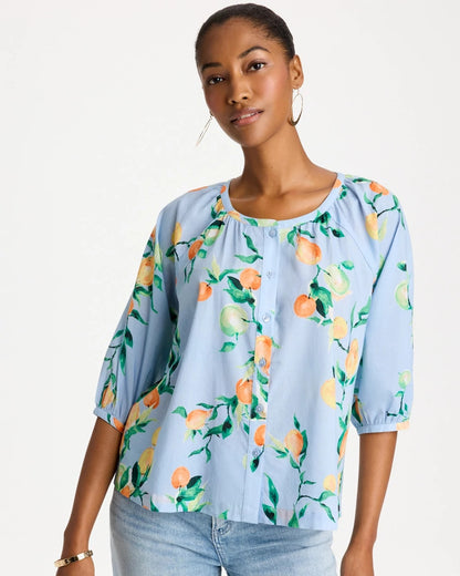 Chico's Cotton Voile Printed Blouse