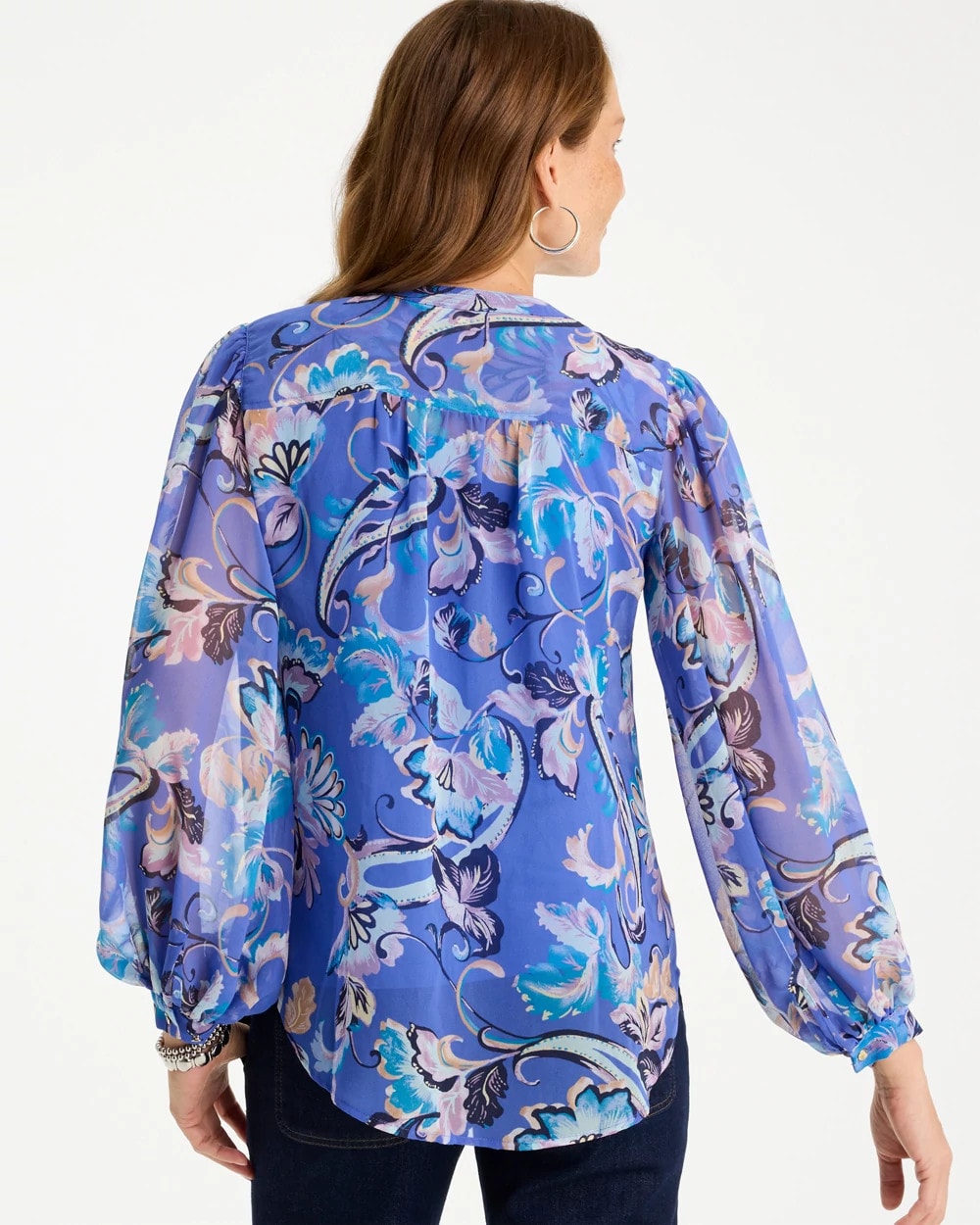 Chico's Georgette Paisley Blouse