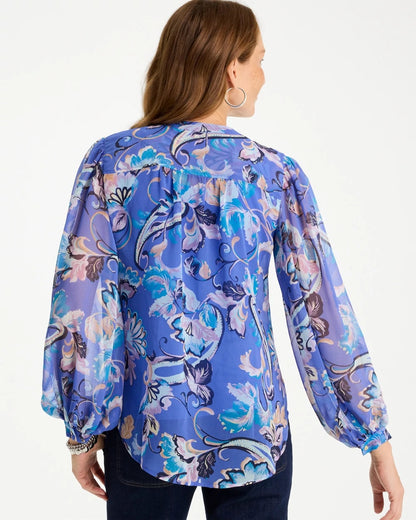 Chico's Georgette Paisley Blouse