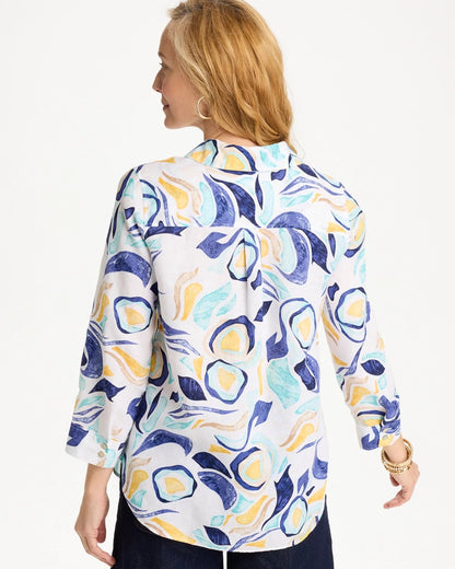 Chico's No Iron™ Linen Handpainted Print Shirt