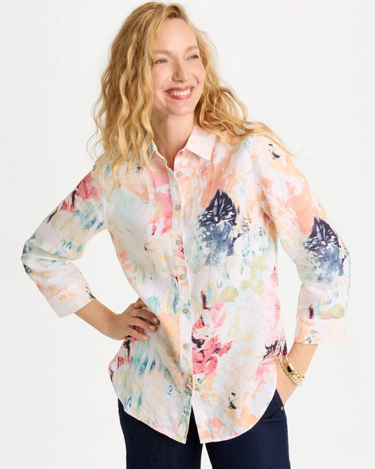 Chico's No Iron™ Linen Printed Shirt