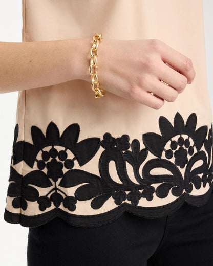 Chico's Applique Embellished Sleeveless Top