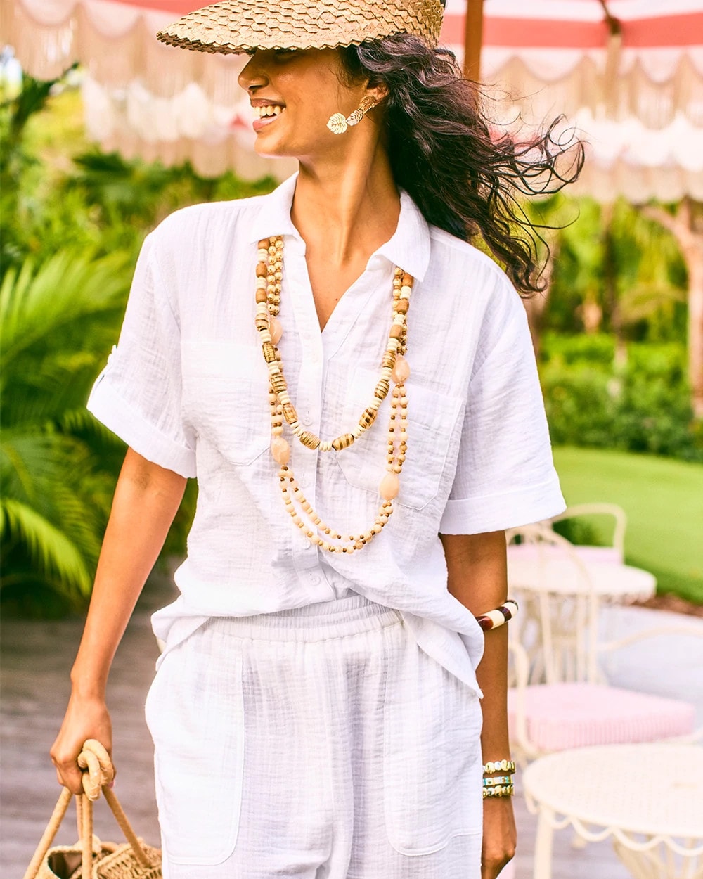 Chico's Cotton Gauze Camp Shirt