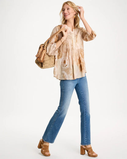Chico's Cotton-Blend Pintuck Tunic